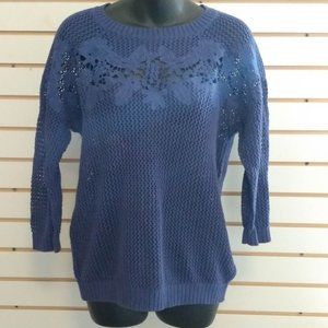 Lauren Conrad crocheted sweater Light Navy size Med